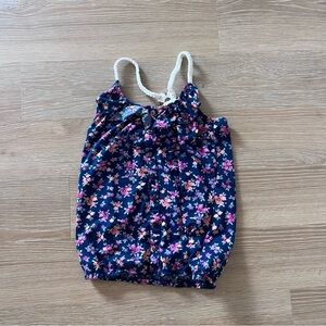 Weavers navy pink orange floral tank top